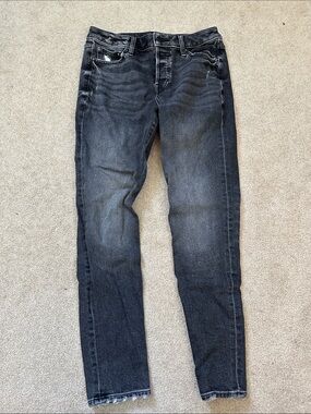 Express Dark Wash Skinny Jeans - Faded Black/Gray